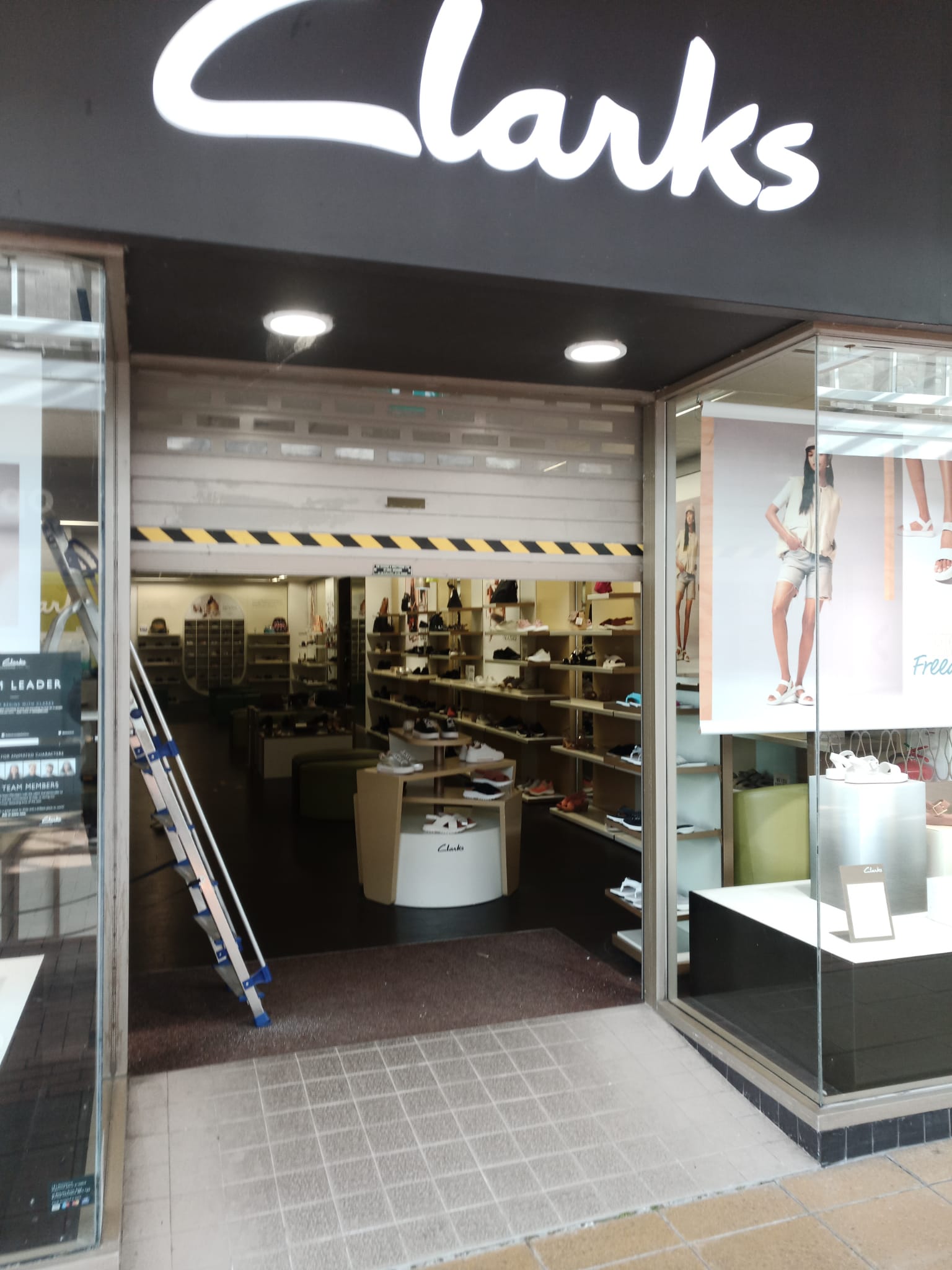 roller shutter repaired in Southport for Clarks Shoes