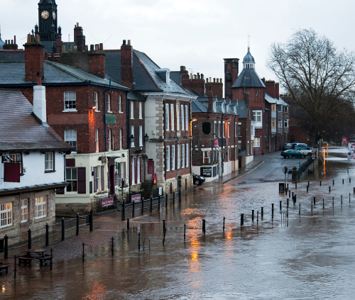 flood risk to roller shutters in Lancashire
